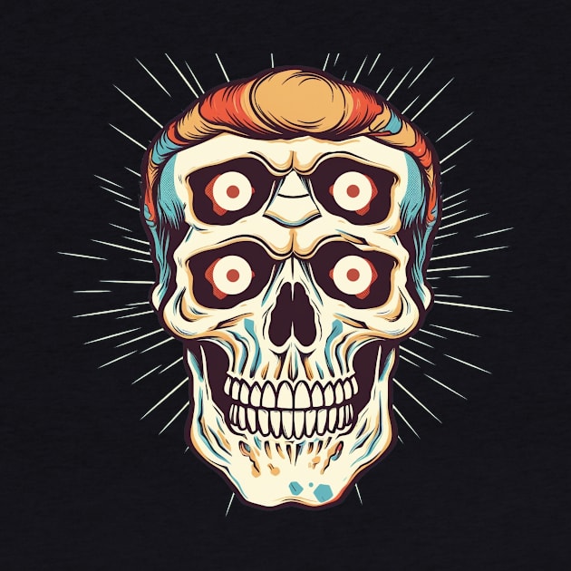 Trippy Barber Skull by TOKEBI